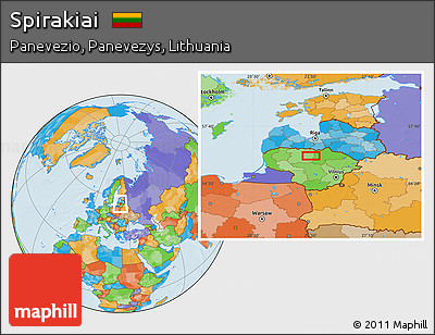 Political Location Map of Spirakiai