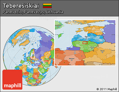 Political Location Map of Teberešiškiai