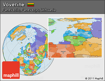 Political Location Map of Voverinė