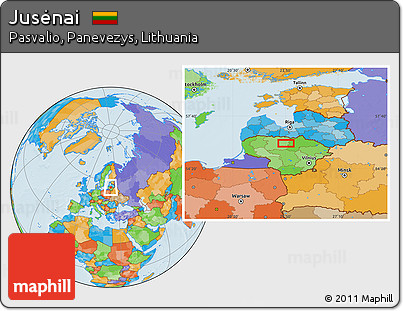 Political Location Map of Jusėnai