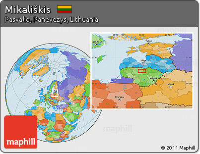 Political Location Map of Mikališkis