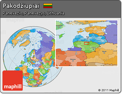 Political Location Map of Pakodžiupiai