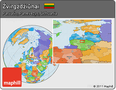 Political Location Map of Žvirgždžiūnai
