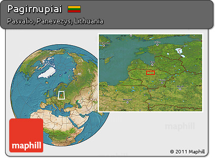 Satellite Location Map of Pagirnupiai