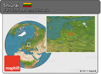 Satellite Location Map of Šniūrai