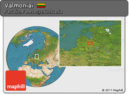 Satellite Location Map of Valmoniai