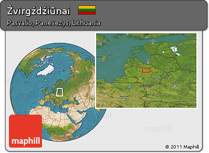 Satellite Location Map of Žvirgždžiūnai