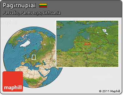 Satellite Location Map of Pagirnupiai