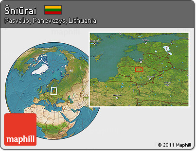 Satellite Location Map of Šniūrai