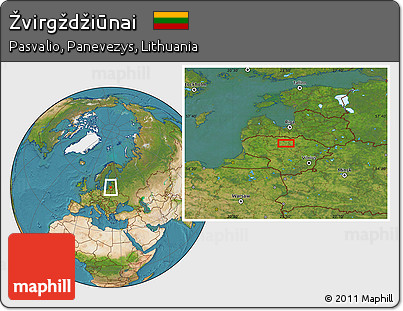 Satellite Location Map of Žvirgždžiūnai