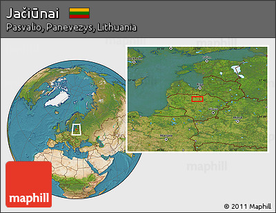 Satellite Location Map of Jačiūnai