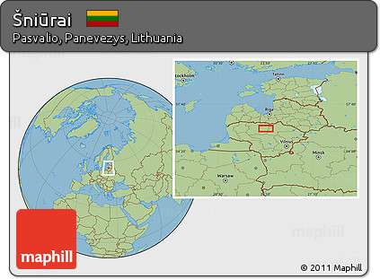 Savanna Style Location Map of Šniūrai