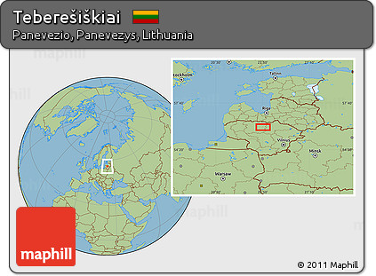 Savanna Style Location Map of Teberešiškiai