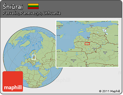 Savanna Style Location Map of Šniūrai