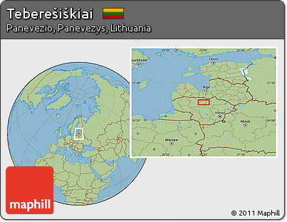 Savanna Style Location Map of Teberešiškiai