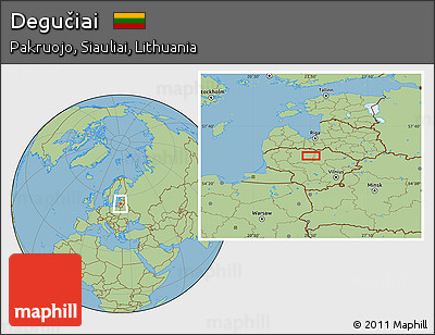 Savanna Style Location Map of Degučiai