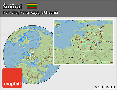 Savanna Style Location Map of Šniūrai