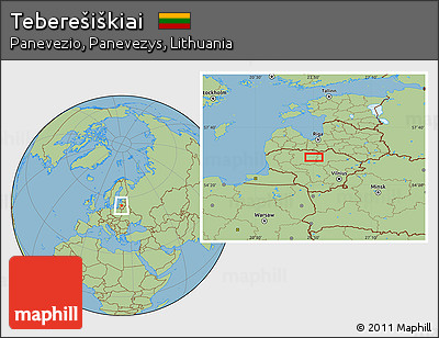 Savanna Style Location Map of Teberešiškiai