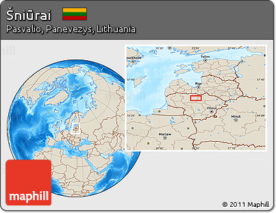 Shaded Relief Location Map of Šniūrai
