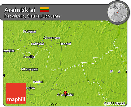 Physical Map of Areiniškiai
