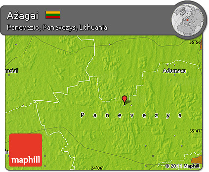 Physical Map of Ažagai