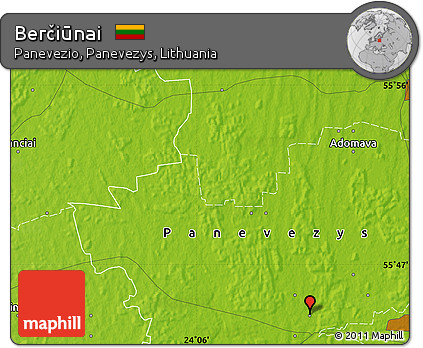 Physical Map of Berčiūnai