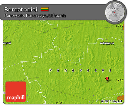 Physical Map of Bernatoniai