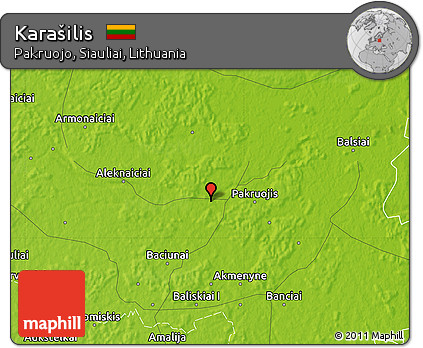 Physical Map of Karašilis