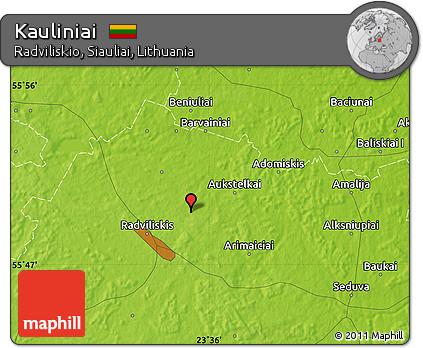 Physical Map of Kauliniai
