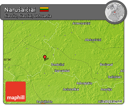 Physical Map of Narušaičiai