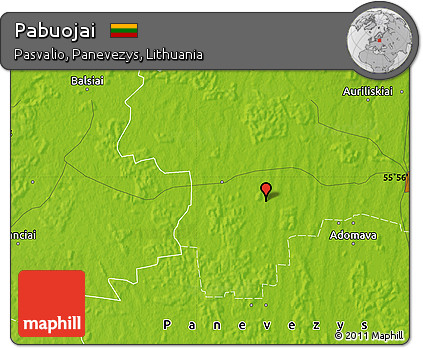 Physical Map of Pabuojai