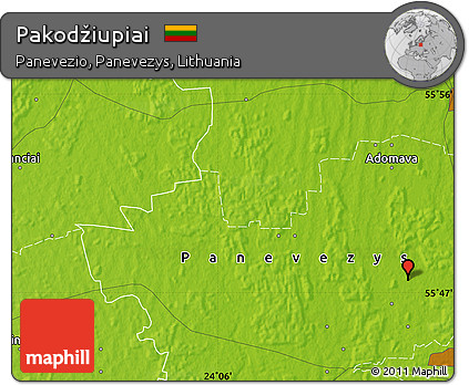 Physical Map of Pakodžiupiai