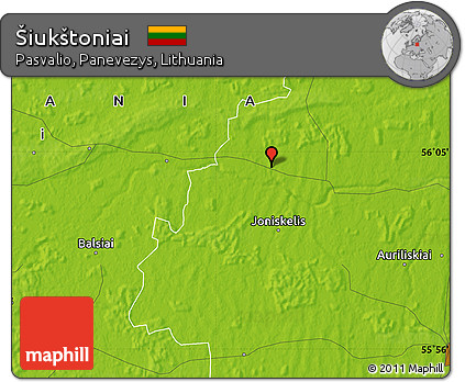 Physical Map of Šiukštoniai