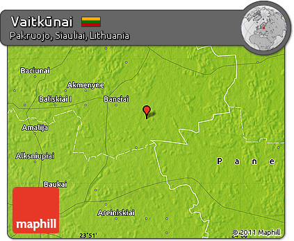 Physical Map of Vaitkūnai