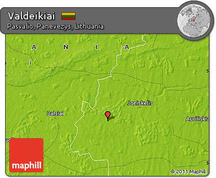 Physical Map of Valdeikiai