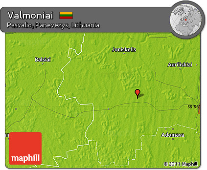 Physical Map of Valmoniai