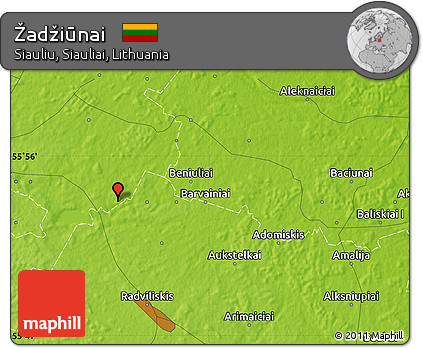 Physical Map of Žadžiūnai