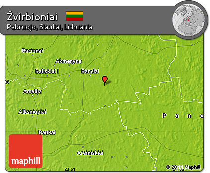 Physical Map of Žvirbioniai