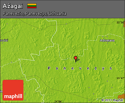 Physical Map of Ažagai