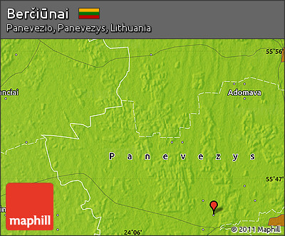 Physical Map of Berčiūnai