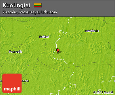 Physical Map of Kuolingiai
