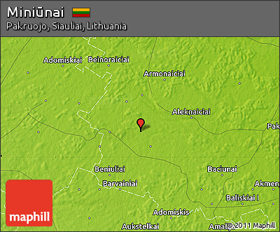 Physical Map of Miniūnai