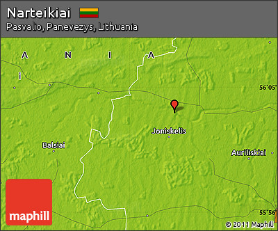 Physical Map of Narteikiai