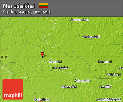 Physical Map of Narušaičiai
