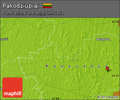 Physical Map of Pakodžiupiai