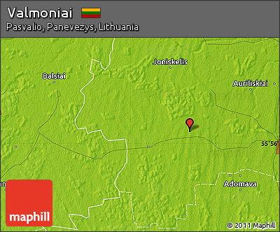 Physical Map of Valmoniai