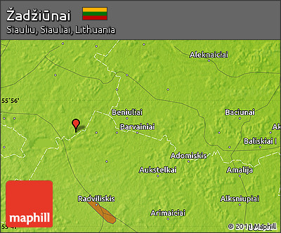 Physical Map of Žadžiūnai