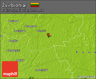 Physical Map of Žvirbioniai