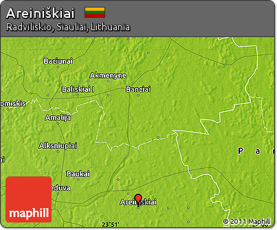 Physical Map of Areiniškiai