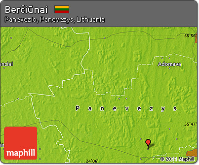 Physical Map of Berčiūnai